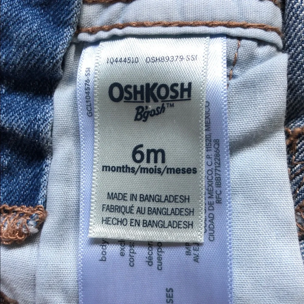 Oshkosh B’gosh Infant’s Denim Overalls Size 6 months Cotton